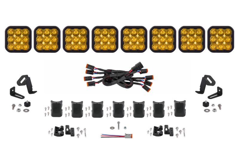 Diode Dynamics SS5 Sport Universal CrossLink 8-Pod Lightbar - Yellow Driving - DD7215