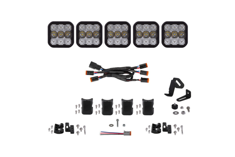 Diode Dynamics SS5 Pro Universal CrossLink 5-Pod Lightbar - White Combo - DD7242