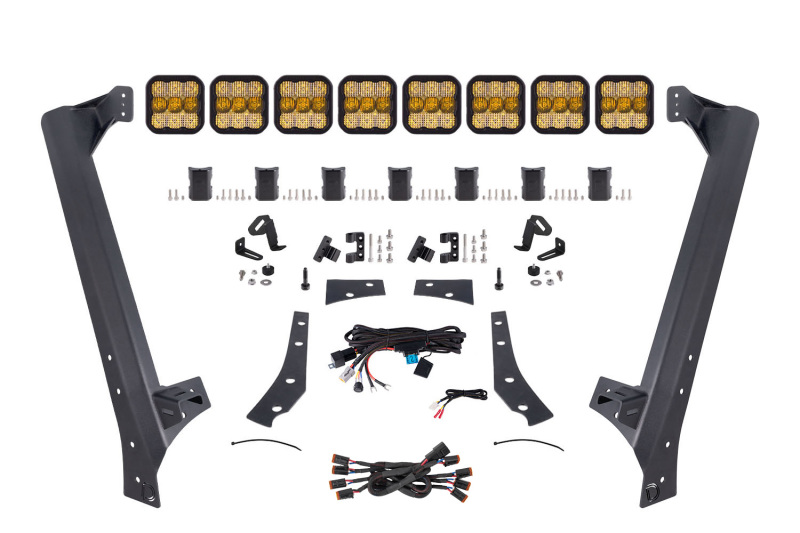 Diode Dynamics Jeep JK SS5 Pro CrossLink Windshield - Yellow Combo Lightbar Kit - DD7267