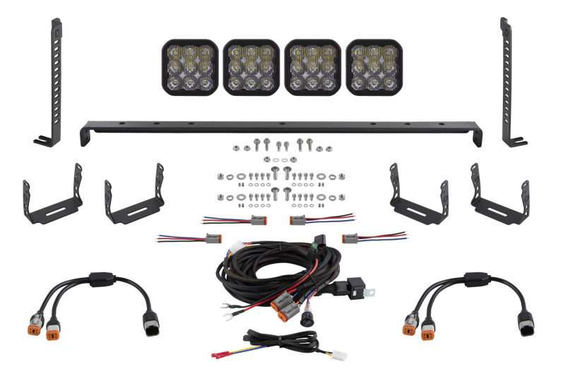 Diode Dynamics 14-23 Toyota 4Runner SS5 Stealth Grille LED 4-Pod Kit Sport - White Driving - DD7546