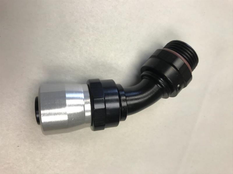 Fragola -12AN Male Rad. Fitting x 45 Degree Sport Crimp Hose End - 3104512-RAD