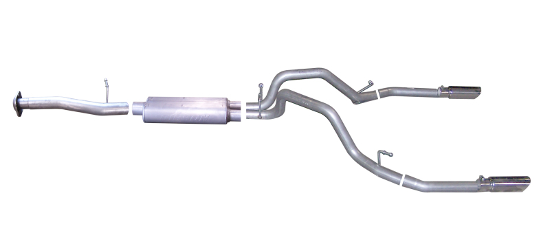 Gibson 07-09 Chevrolet Silverado 1500 LT 4.8L 2.5in Cat-Back Dual Split Exhaust - Stainless - 65634