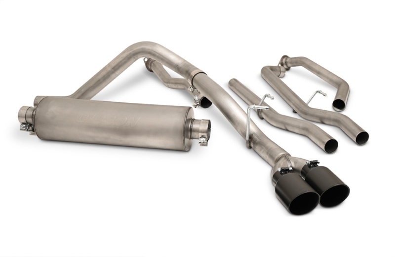 GIbson 22-24 Toyota Tundra 3.5L-T V6 Crew Max Black Elite Stainless Cat Back Dual Sport Exhaust - 67105B