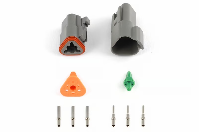 Haltech Matching Set of Deutsch DT-3 Connectors (DT06-3S + DT04-3P) - (13 Amp) Plug & Pins - HT-031113