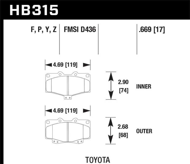 Hawk Performance Ceramic Street Brake Pads - HB315Z.669