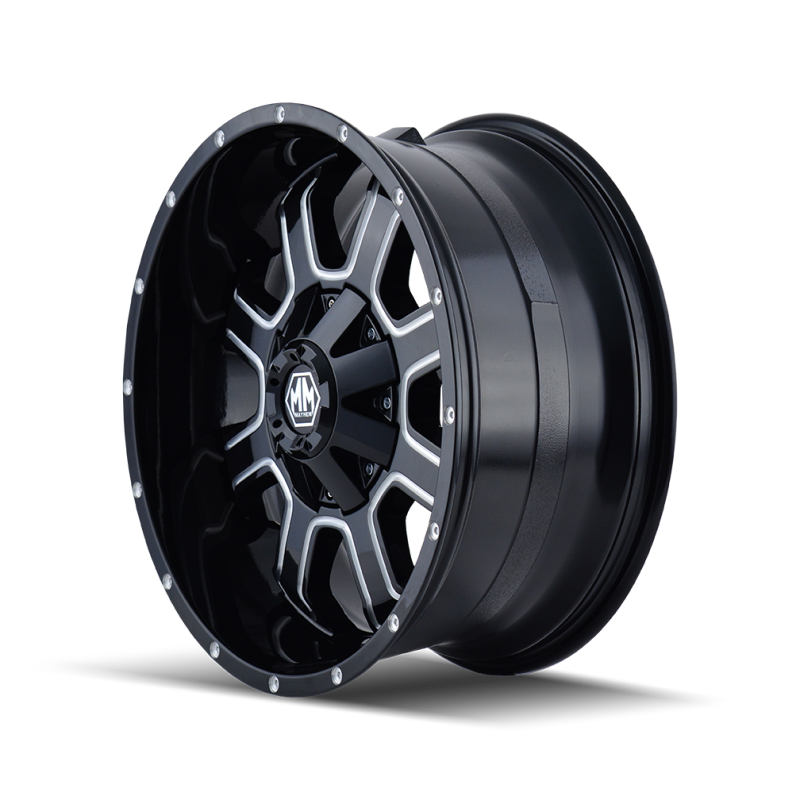 Mayhem 8103 Fierce 17x9 / 6x135 BP / -12mm Offset / 106mm Hub Black w/ Milled Spokes Wheel - 8103-7937M