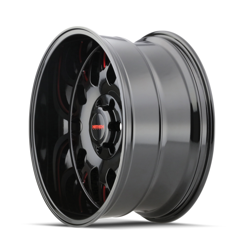 Mayhem 8110 Tripwire 20x9 / 8x165.1 BP / 18mm Offset / 130.8mm Hub Black w/ Prism Red Wheel - 8110-2981BTR18