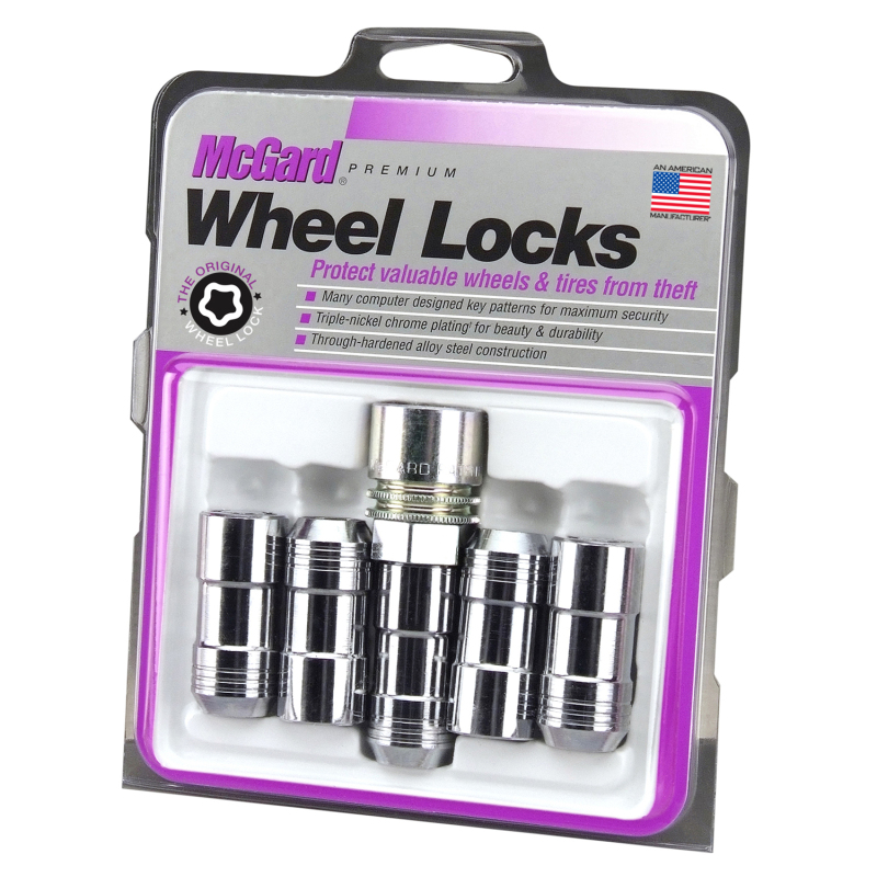 McGard Wheel Lock Nut Set - 5pk. (Cone Seat) M14X1.5 / 22mm Hex / 1.965in. Length - Chrome - 24510