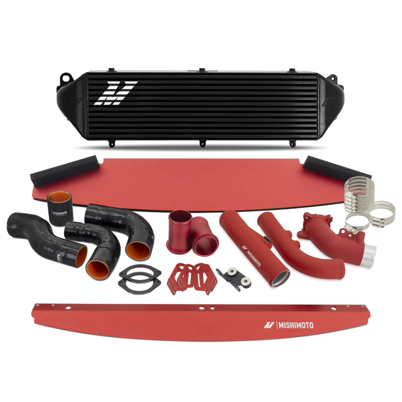 Mishimoto 2023+ Toyota GR Corolla Intercooler & Pipe Kit - Black Cooler - Red Pipes - MMINT-GRC-23KBKRD