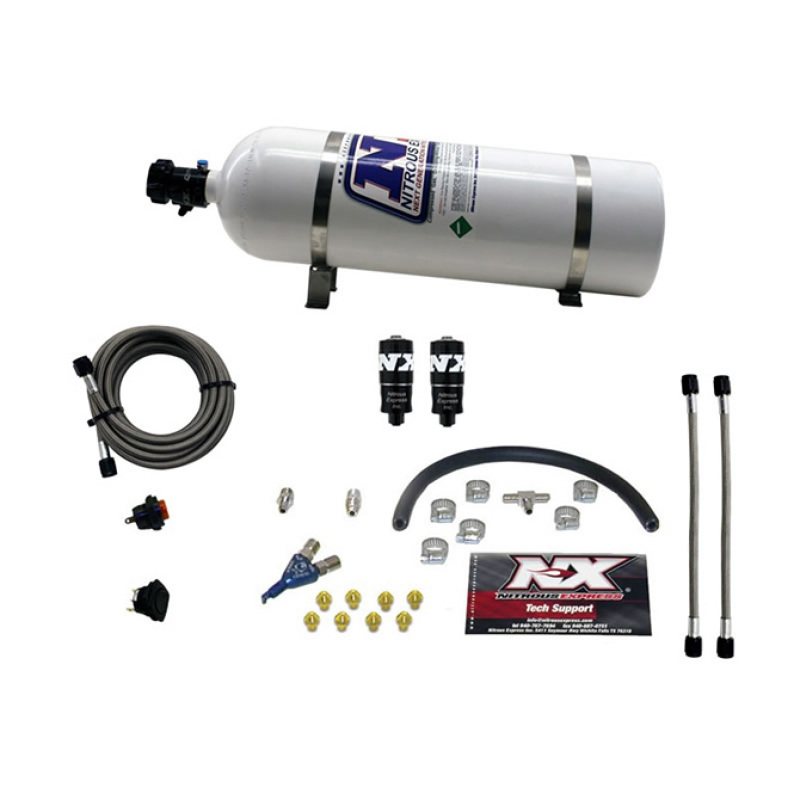 Nitrous Express Hitman EFI Single Nozzle Piranha Nitrous Kit (35-75HP) w/15lb Bottle - 20001-15