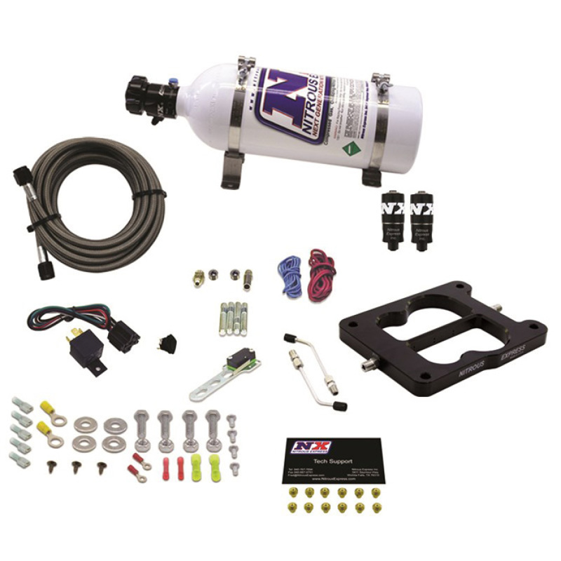 Nitrous Express Q-Jet/Holley Spread Bore Hitman Plus Nitrous Kit (50-200HP) w/5lb Bottle - 40081-05