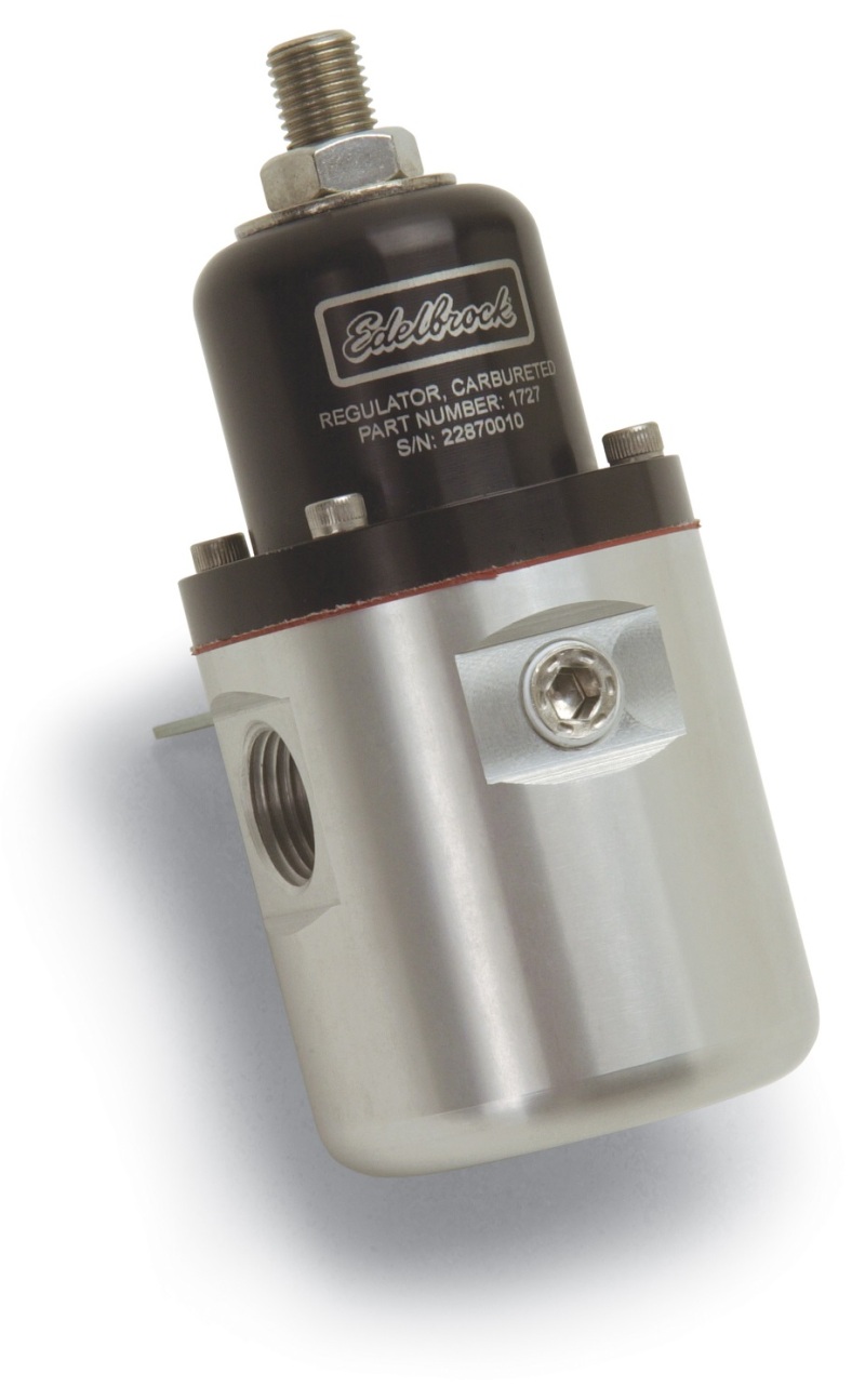 Edelbrock Fuel Pressure Regulator Carbureted 180 GPH 5-10 PSI -10 In/Out -6 Return Red/Clear - 174051