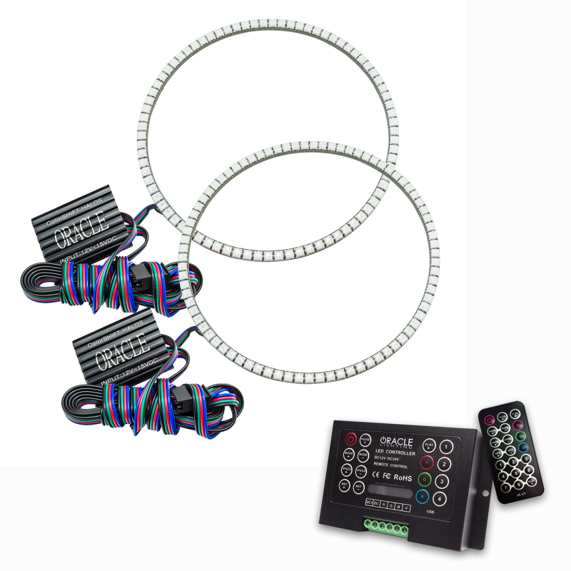 Oracle Jeep Wrangler JK 07-17 LED Waterproof Halo Kit - ColorSHIFT w/ 2.0 Controller - 3943-333