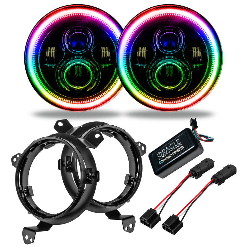 Oracle Jeep Wrangler JL/Gladiator JT 7in. High Powered LED Headlights (Pair) - Dynamic - 5769J-332