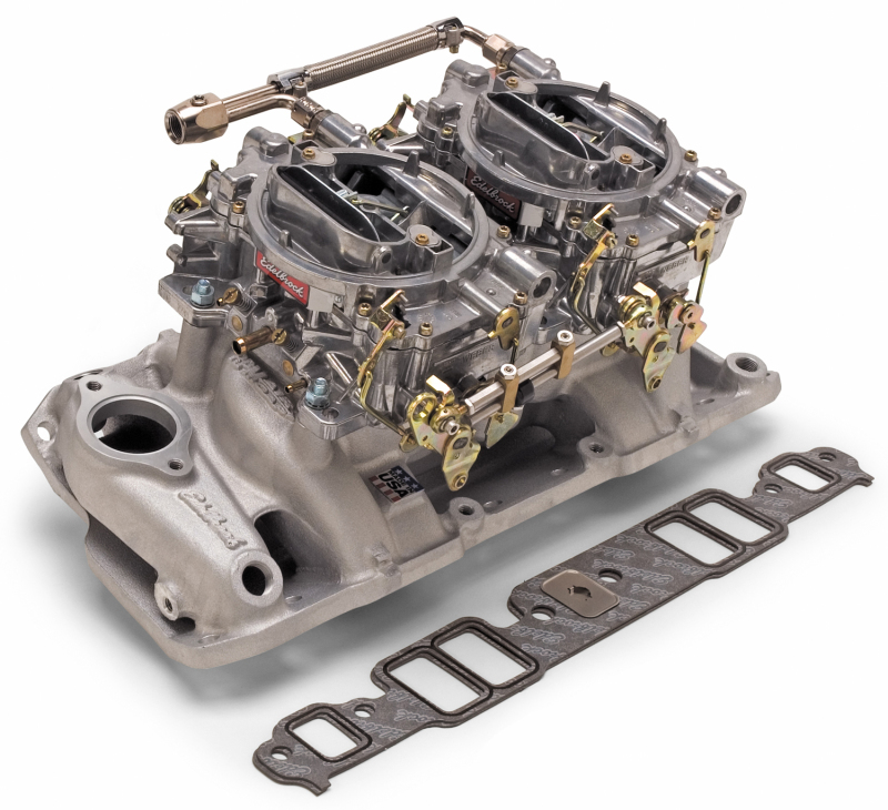 Edelbrock Manifold and Carb Kit Dual Quad RPM Air Gap 390-428 FE Ford - 2036