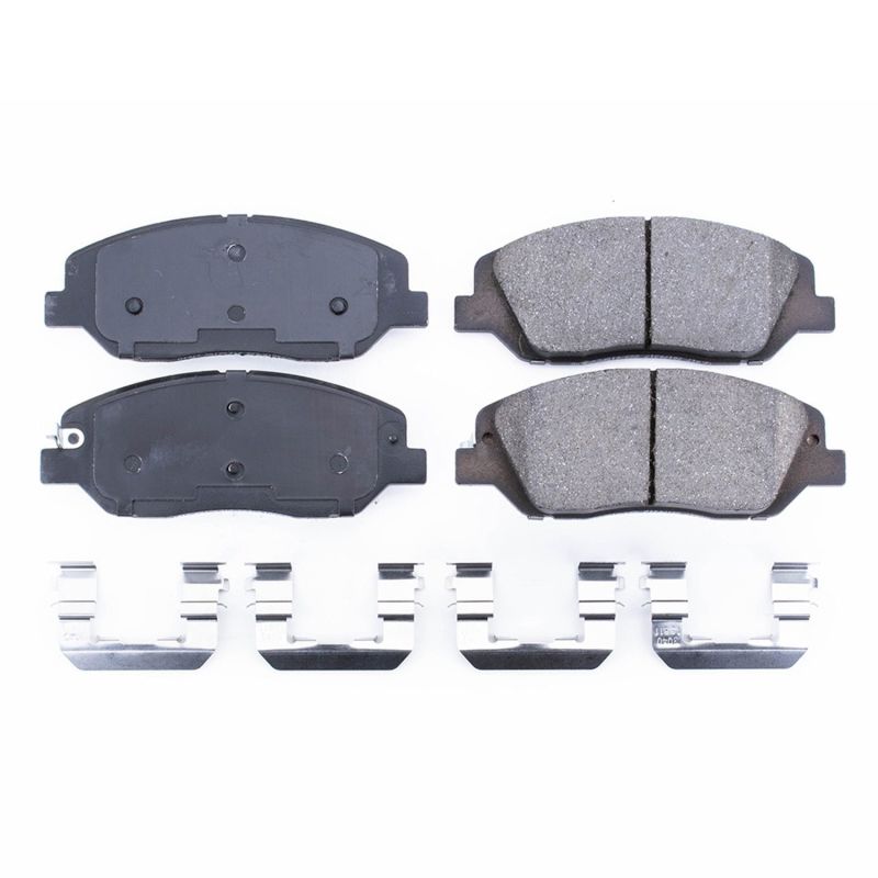 Power Stop 17-18 Hyundai Santa Fe Front Z17 Evolution Ceramic Brake Pads w/Hardware - 17-1917 Power Stop 17-18 Hyundai Santa Fe Front Z17 Evolution Ceramic Brake Pads w/Hardware - 17-1917