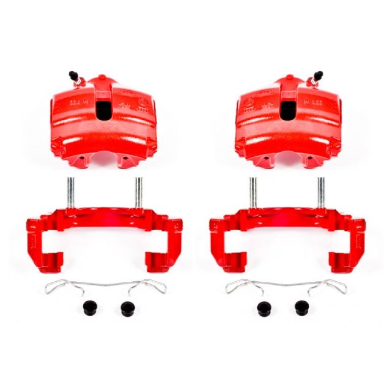 Power Stop 08-09 Audi TT Front Red Calipers w/Brackets - Pair - S2974A