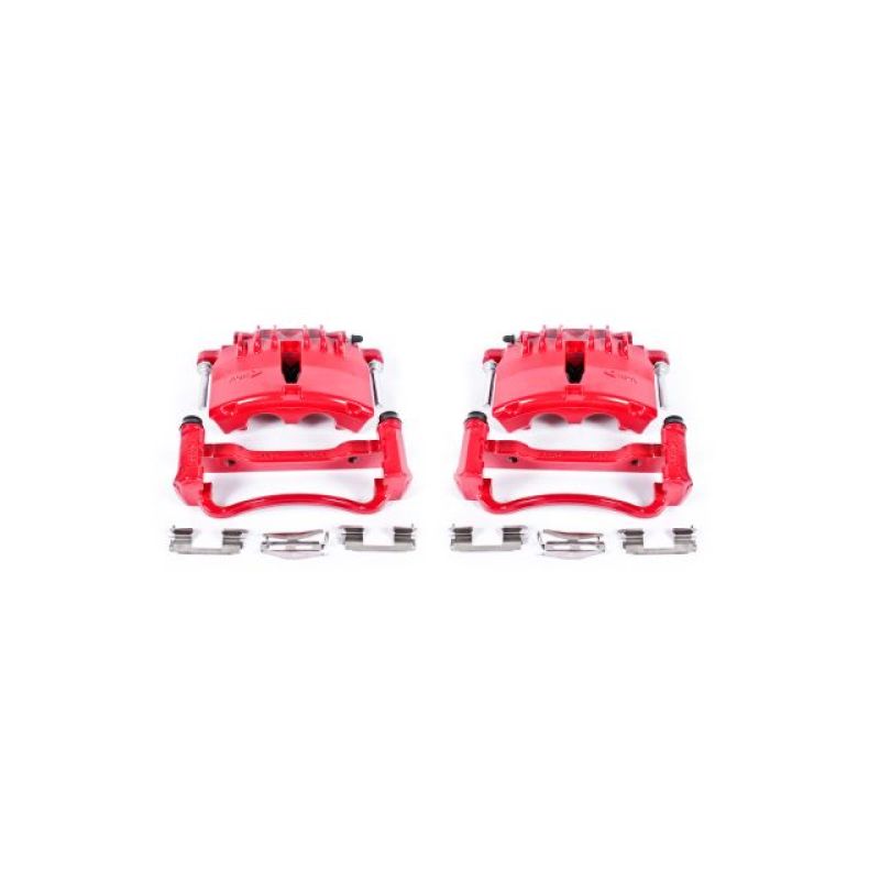 Power Stop 99-02 Ford Mustang Front Red Calipers w/Brackets - Pair - S4722 Power Stop 99-02 Ford Mustang Front Red Calipers w/Brackets - Pair - S4722
