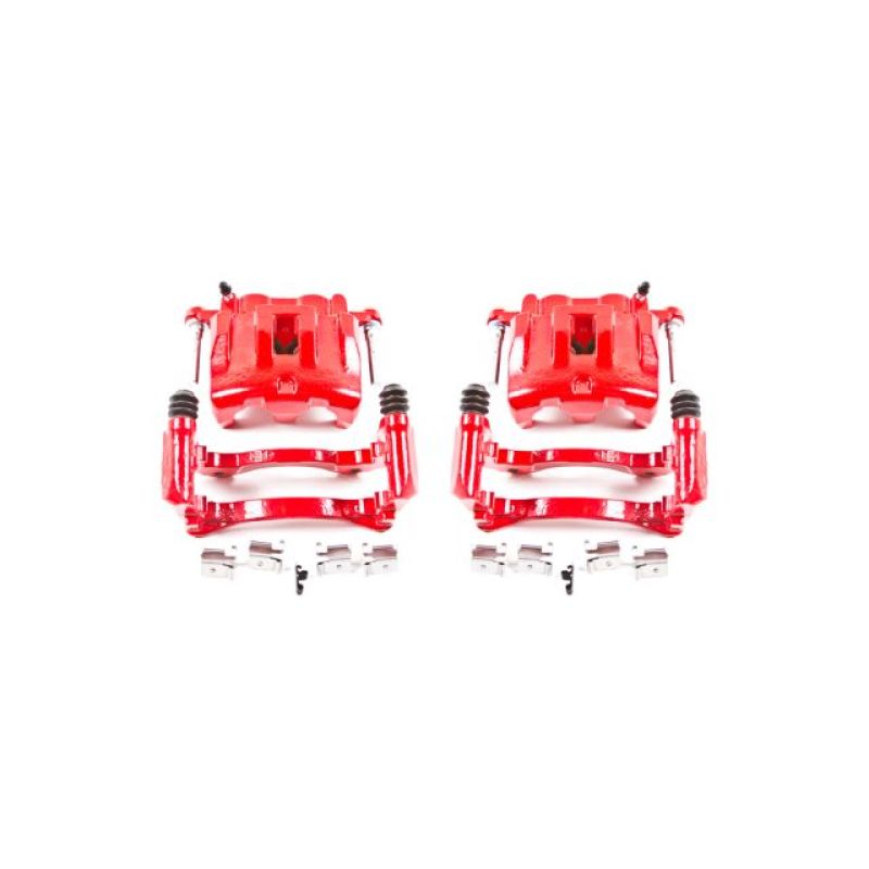 Power Stop 99-04 Jeep Grand Cherokee Front Red Calipers w/Brackets - Pair - S4826
