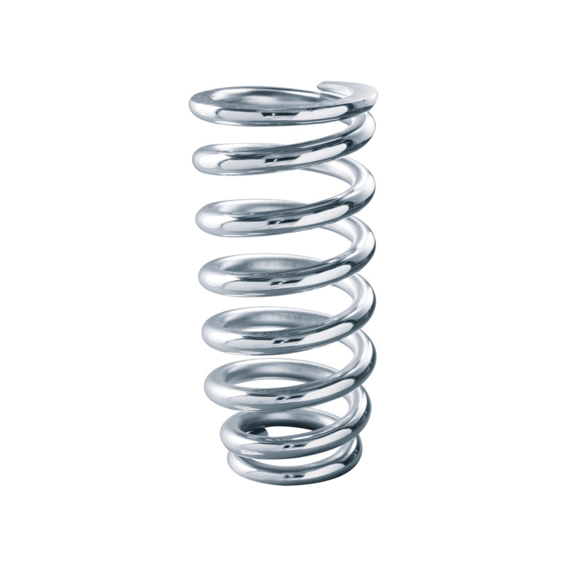 QA1 3-1/2in ID Tapered Spring - 8in Length x 375lbs/in - Chrome Plated - 8MB375