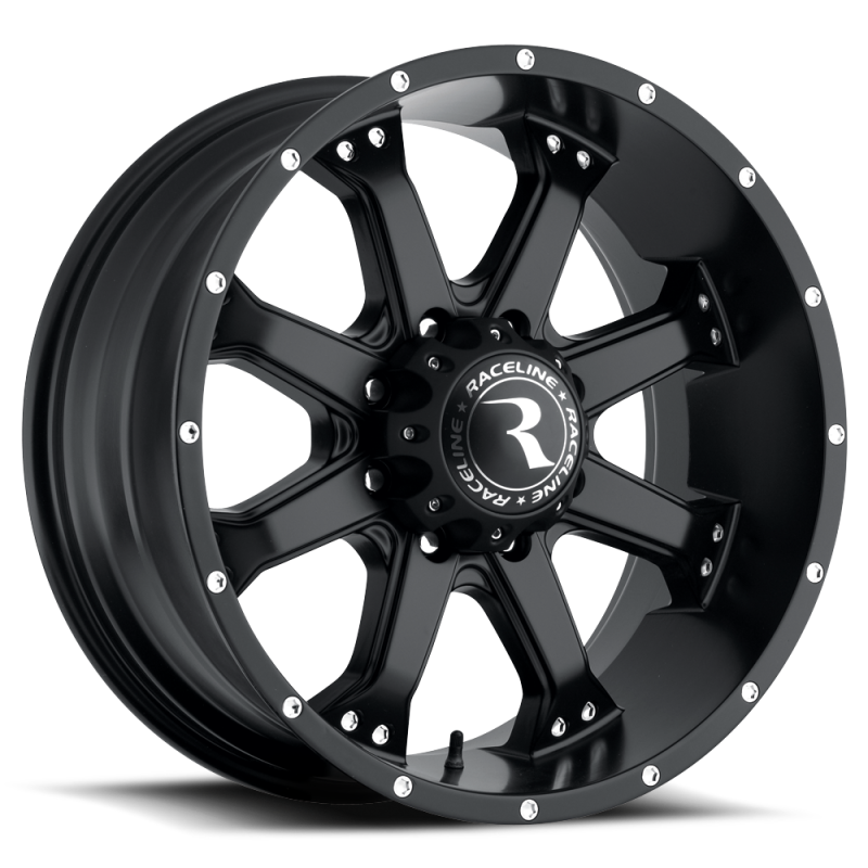 Raceline 991B Assault 18x9in / 8x165.1 BP / 18mm Offset / 125.2mm Bore - Satin Black Wheel - 991B-89080+18