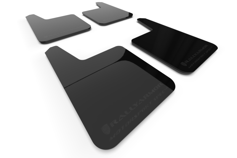 Rally Armor Universal Motorsport Spec Black UR Mud Flap Metallic Black Logo - MF20-MSUR-BK-MBK