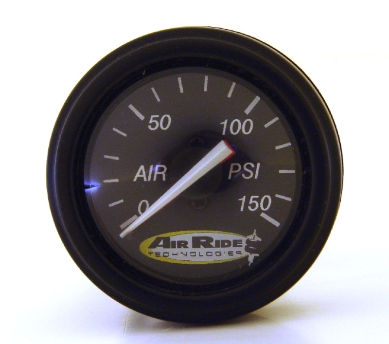 Ridetech Air Pressure Gauge Dual Needle Black Face 150psi w/ Fittings - 31960003