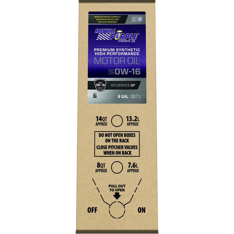 Royal Purple High Performance Ultra-Low Viscosity 0W-16 Motor Oil - 6 Gallon Bag-In-Box - 60016