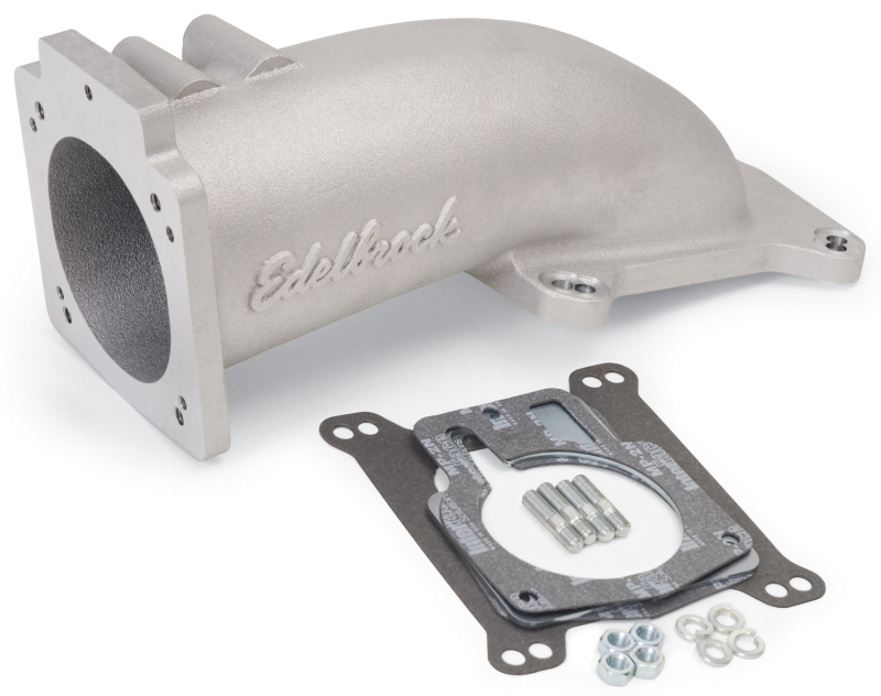 Edelbrock Ultra Low Profile Intake Elbow 90mm Throttle Body to Square-Bore Flange As-Cast Finish - 3847