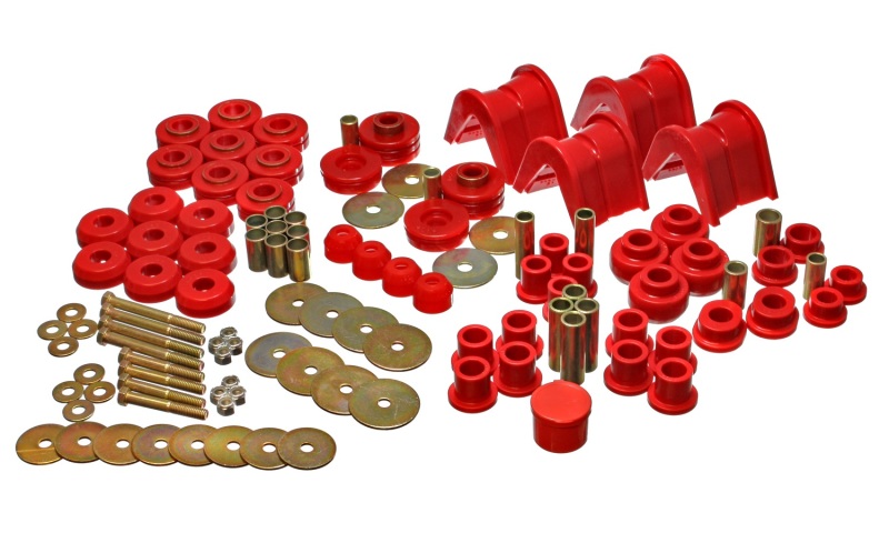 Energy Suspension 66-77 Ford Bronco 4WD (w/ 2 Deg C-Bushings) Red Hyper-Flex Master Bushing Set - 4.18104R