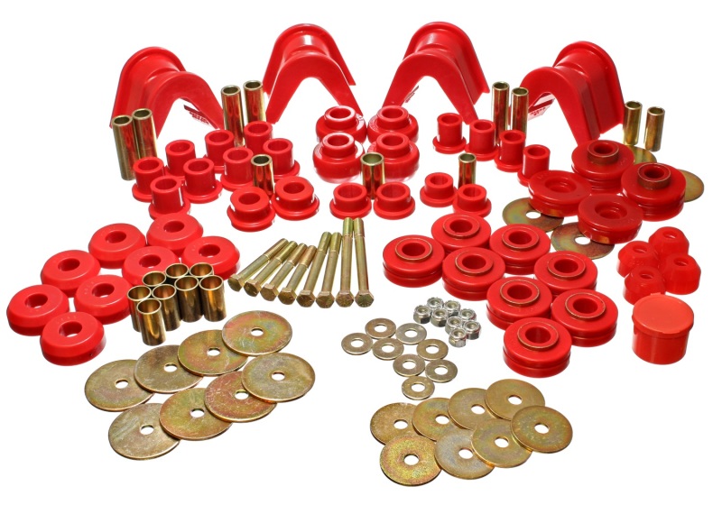 Energy Suspension 66-77 Ford Bronco 4WD (w/ 4 Deg C-Bushings) Red Hyper-Flex Master Bushing Set - 4.18105R