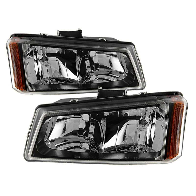 Xtune Chevy Silverado 1500/2500/3500 03-06 Crystal Headlights Black HD-JH-CSIL03-BK-AM - 5072245