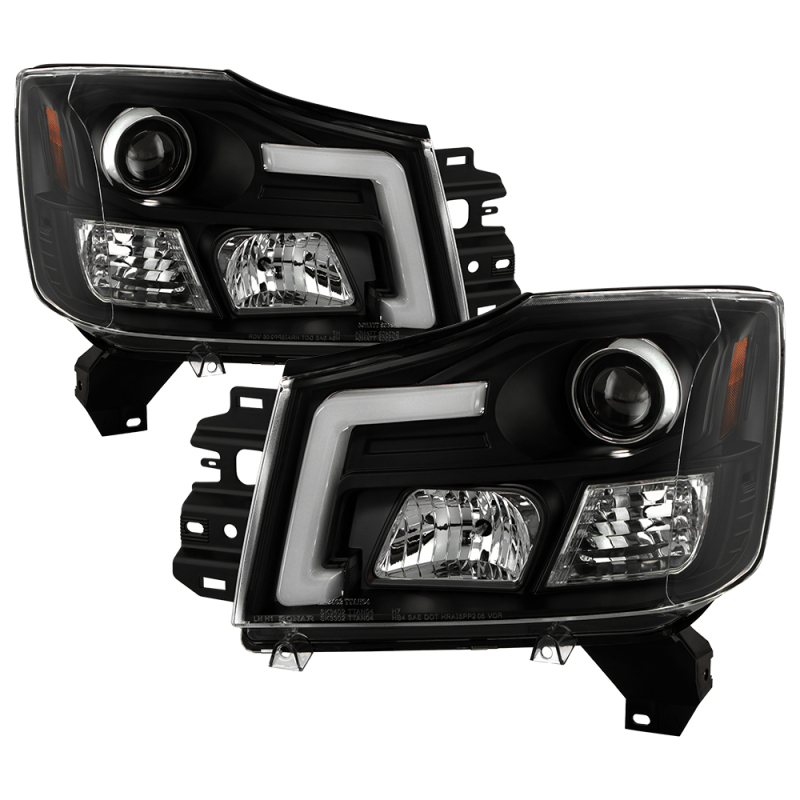 Spyder 04-15 Nissan Titan High-Power LED Module Equipped Headlights - Black (PRO-YD-NTI04PL-BK) - 5088406