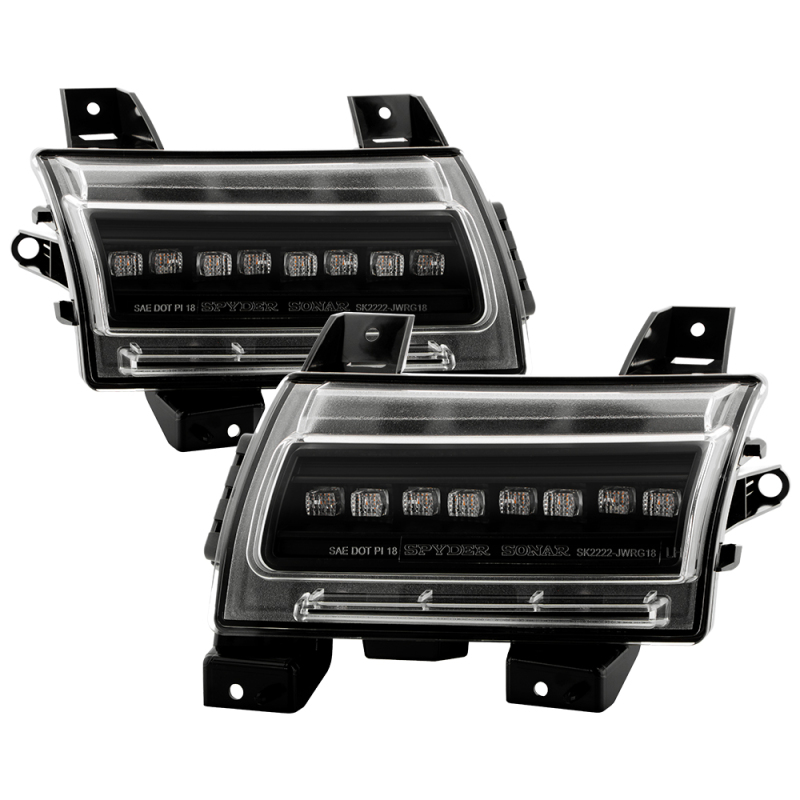 Spyder 18-20 Jeep Wrangler Front Fender LED Lights - Black (CCL-YD-JW18-SEQ-BK) - 5088543