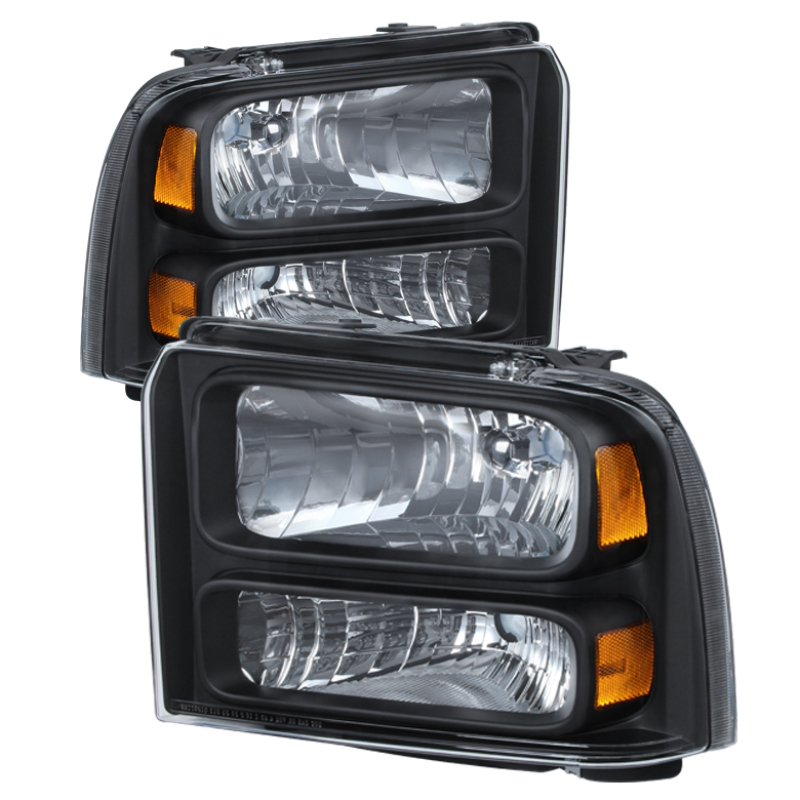Xtune Ford F250/350/450 Super Duty 05-07 Crystal Headlights Black HD-JH-FS05-AM-BK - 9026553