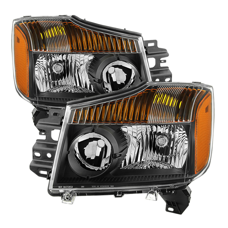 xTune Nissan Titan 04-15 (08-15 OE Style ) OEM Head Lights set - Black HD-JH-NTI08-AM-BK - 9033025