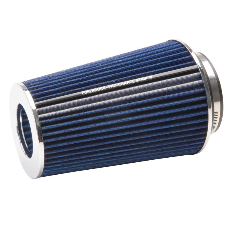 Edelbrock Air Filter Pro-Flo Series Conical 10In Tall Blue/Chrome - 43693
