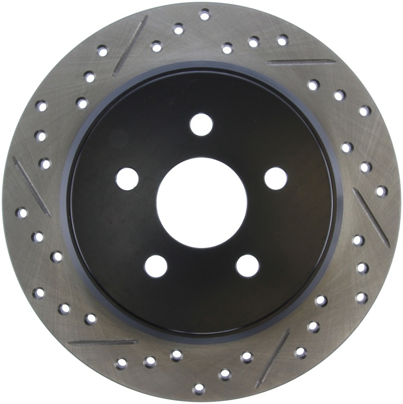 StopTech 03-09 Chrysler PT Cruiser Tur / 03-05 Dodge Neon SRT-4 Rear Right Slotted & Drilled Rotor - 127.63054R