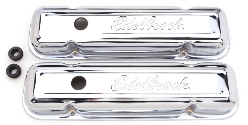 Edelbrock Valve Cover Signature Series Pontiac 1962-1979 301-455 CI V8 Low Chrome - 4456