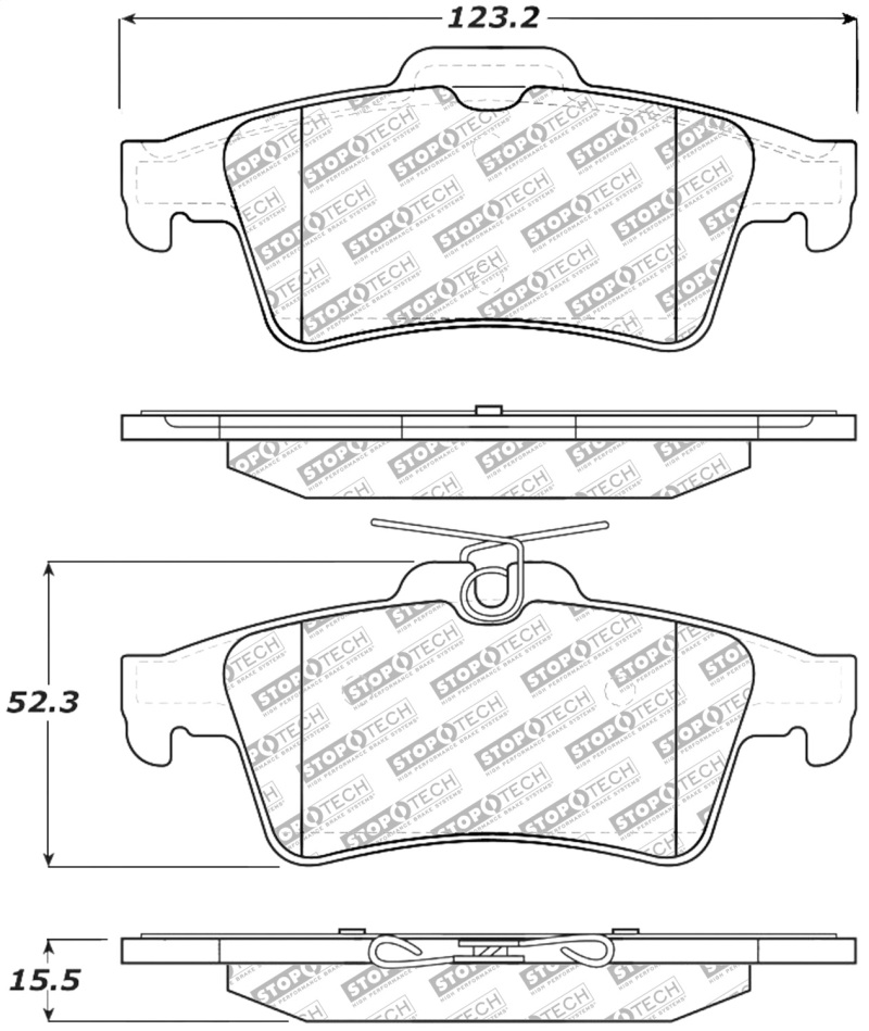 StopTech Street Select Brake Pads - Rear - 305.10950