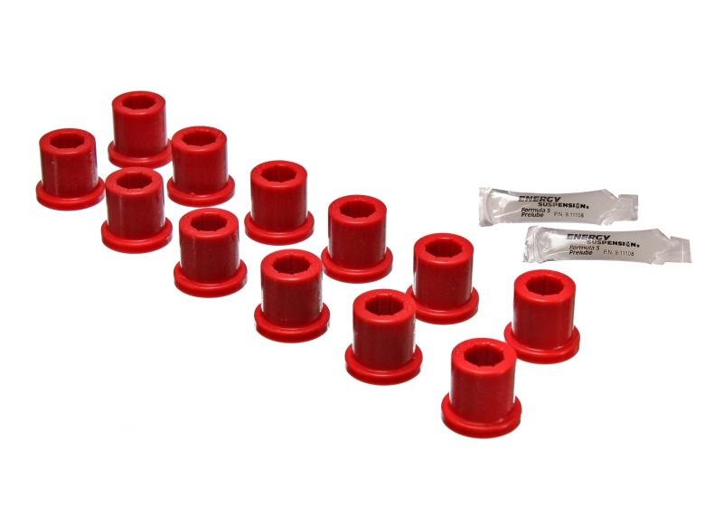 Energy Suspension Rear Spring & Shackle Bushing - Red - 8.2101R