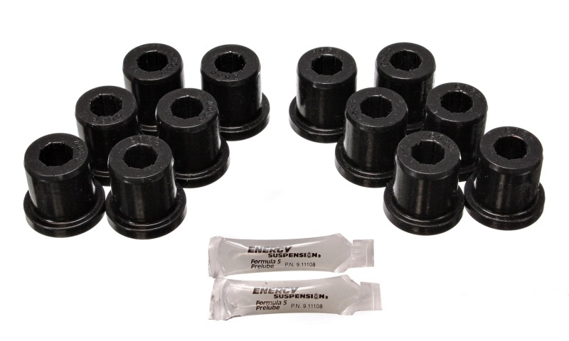 Energy Suspension 81-89 Toyota FJ40/FJ60 Landcruiser 2/4WD Blk Front Leaf Spring Bushing Set - 8.2106G