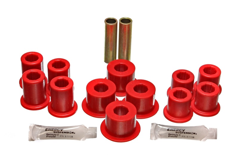 Energy Suspension 89-94 Toyota Pick Up 2WD (Exc T-100/Tundra) Red Rear Leaf Spring Bushing Set - 8.2107R