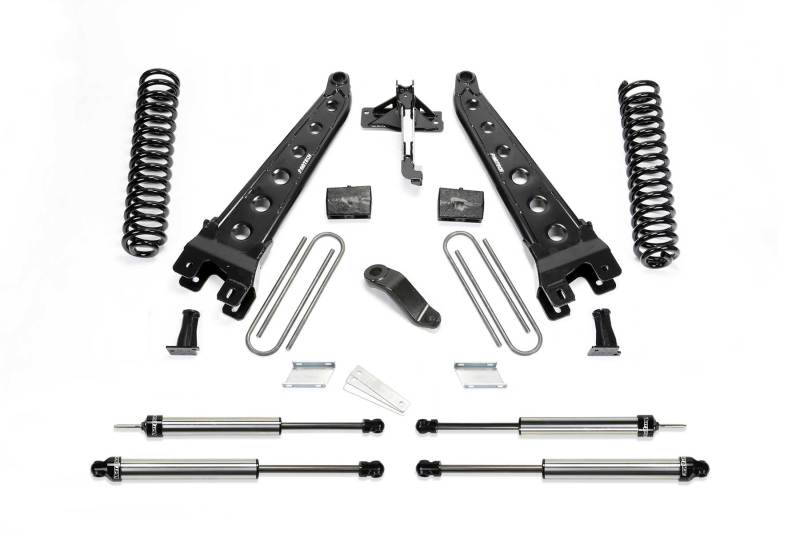 Fabtech 18 Ford F450/F550 4WD Diesel 6in Rad Arm Sys w/Coils & Dl Shks - K2304DL