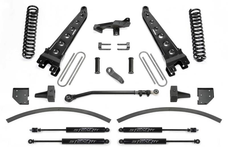 Fabtech 17-21 Ford F250/ F350 4WD Diesel 8in Rad Arm Sys w/Coils & Stealth Shks - K2265M