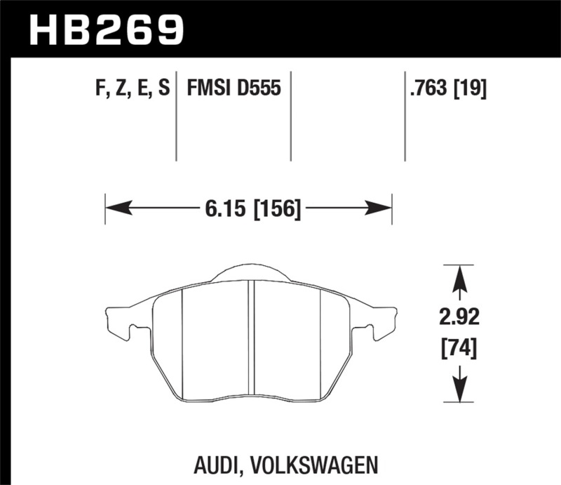 Hawk 96-02 Audi A4 Quattro / 95-01 Audi A6 Quattro Blue 9012 Race Front Brake Pads - HB269E.763