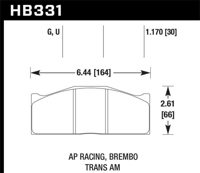 Hawk DTC-80 AP Racing/Brembo 30mm Race Brake Pads - HB331Q1.17