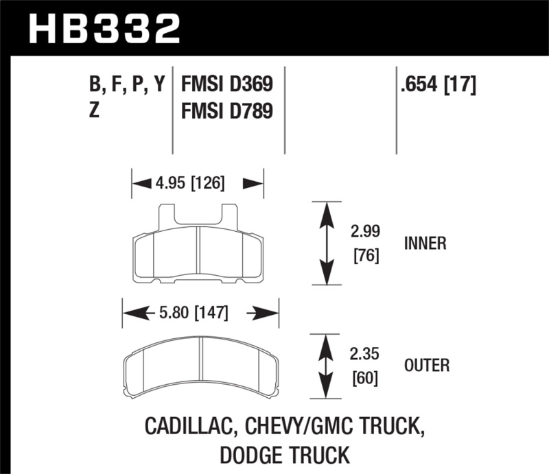 Hawk Performance Ceramic Street Brake Pads - HB332Z.654