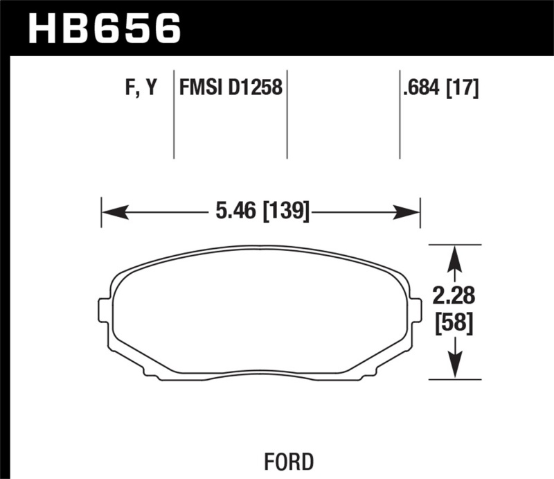 Hawk 07-15 Ford Edge / 07-15 Lincoln MKX / 07-17 Mazda CX-9 LTS Street Front Brake Pads - HB656Y.684