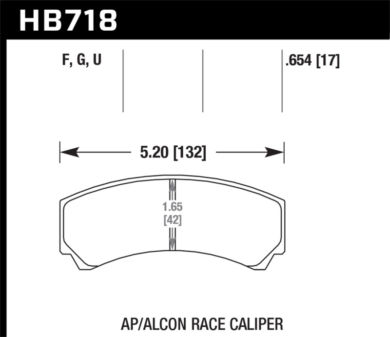 Hawk AP Racing/Alcon HPS 5.0 Brake Pads - HB718B.654